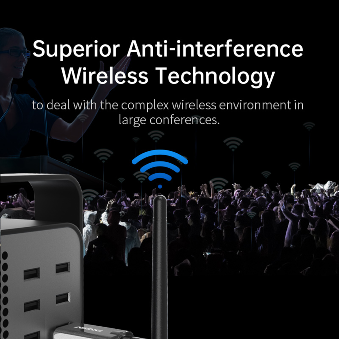 ASING 980ft Ultra-Long Distance Wireless and USB Laser Presentations Remote Control,Slide Advancer with Laser Pointer, PowerPoint Remote, Presenter Clicker for Mac, Ipad,Glass Board, Laptop & Keynote