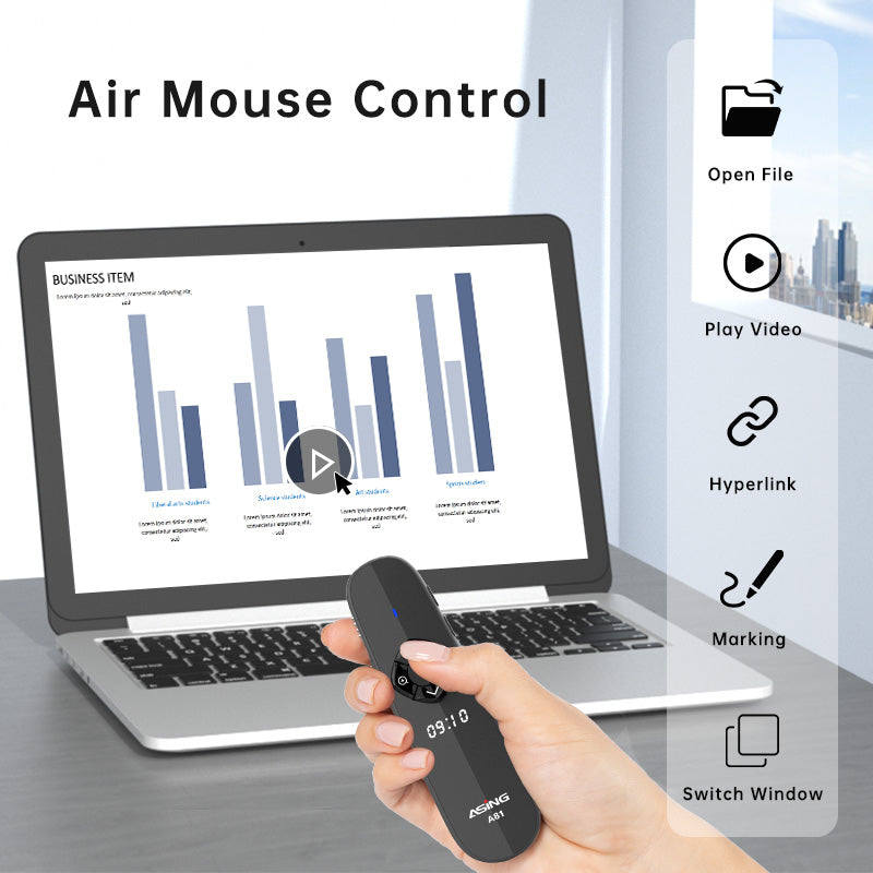 Air mouse control function display