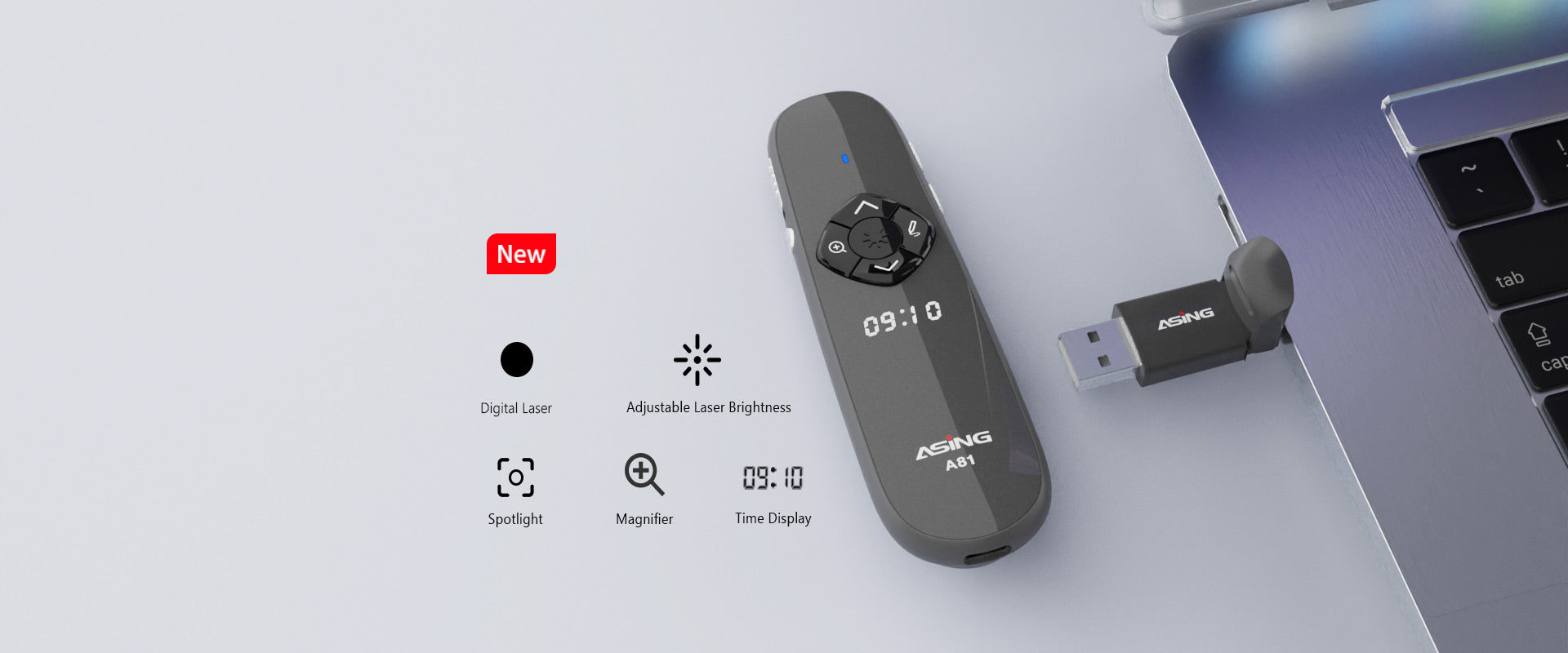 Advanced Wireless Presenter ASiNG A81 Key Vision Banner